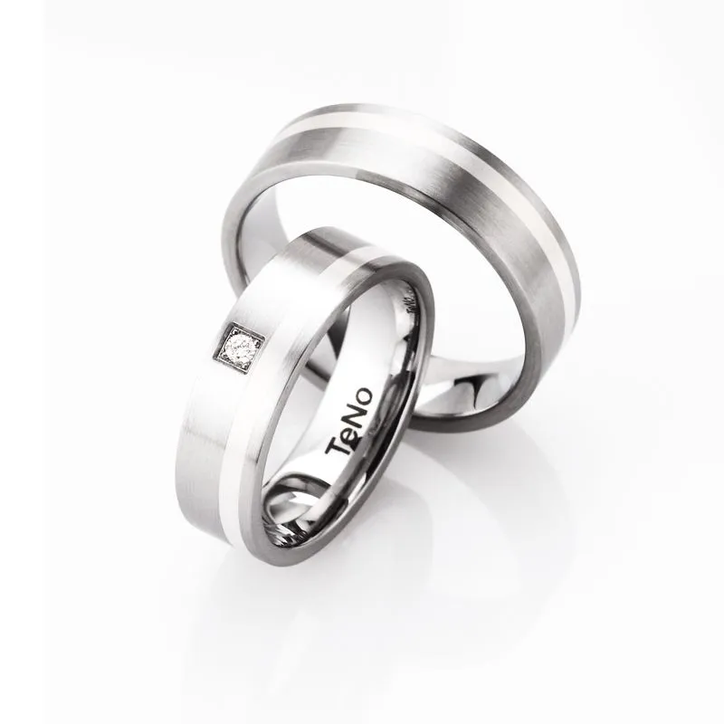 Anillos de boda de acero combinado con plata (06713P01D30 ...