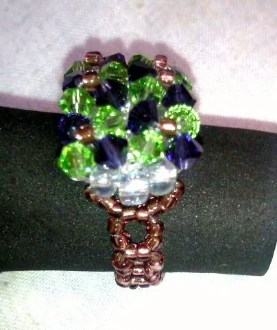 Anillos de cristal swarovski púrpura con verde | Akiragirl Star ...