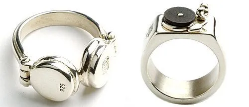 Estos anillos en forma de vinilo y “cascos” los podéis ... Estos anillos en forma de vinilo y “cascos” los podéis ...