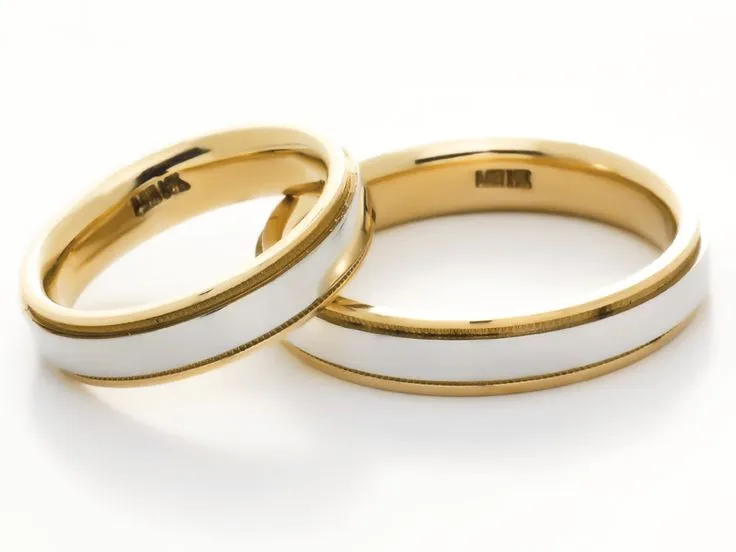 Anillos de #matrimonio de oro blanco y amarillo | Anillos | Pinterest