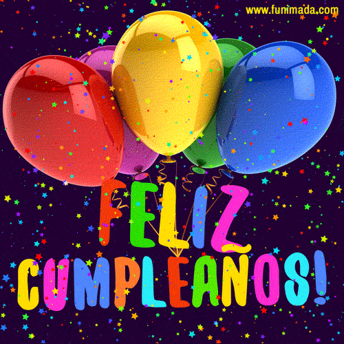 Animación con globos de colores y texto de arco iris - Feliz Cumpleaños | Funimada.com Animación con globos de colores y texto de arco iris - Feliz Cumpleaños | Funimada.com