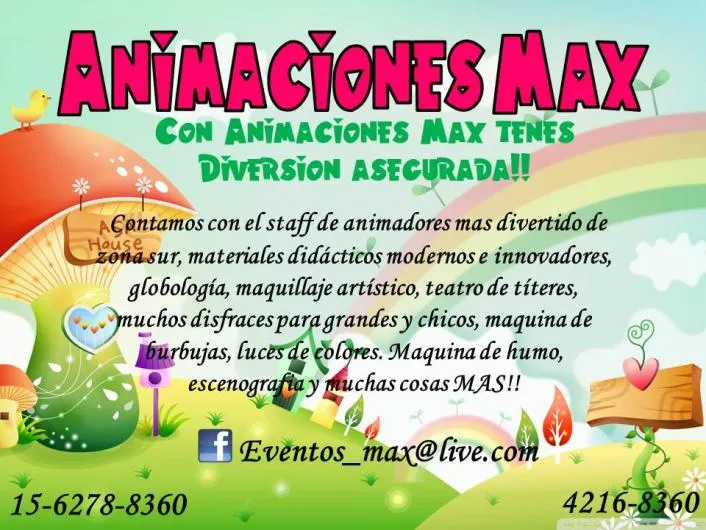 Animaciones max-personajes y maquillaje para cumpleaños infantiles ...