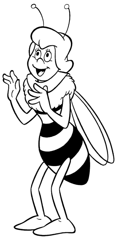 ... animados para colorear: Personajes de la abeja maya para colorear
