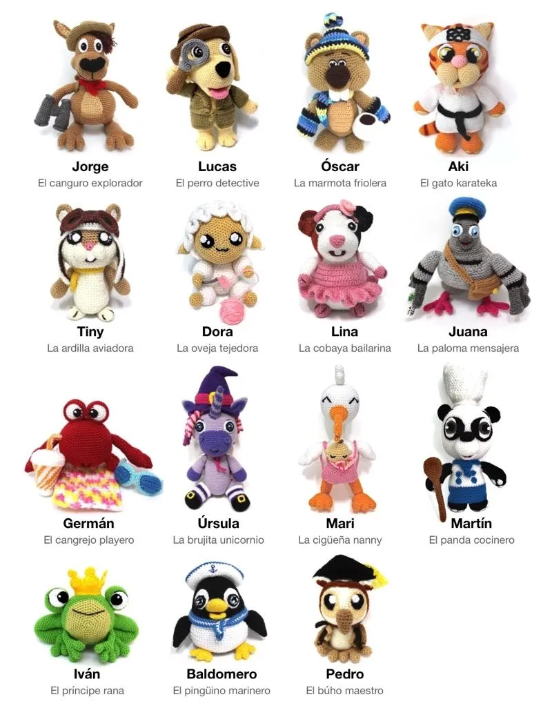 Animagumis: 15 Patrones de animales de crochet - Sueños Blanditos Animagumis: 15 Patrones de animales de crochet - Sueños Blanditos