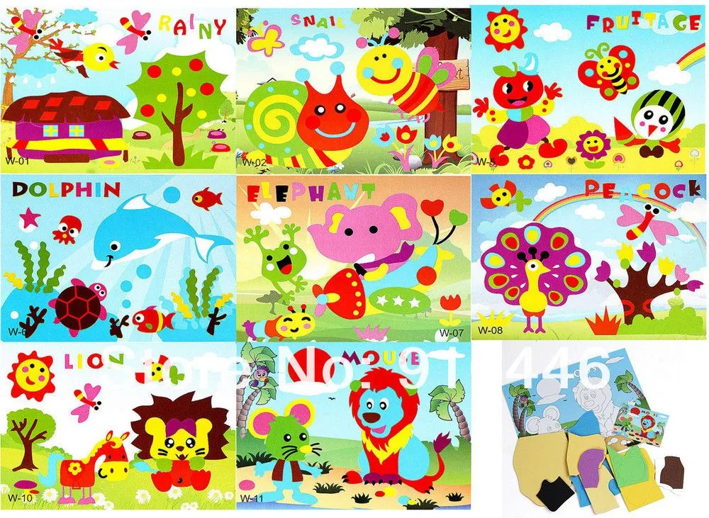 Animal 1X historieta DIY 3D de espuma Pegatinas Arte de la pintura ... Animal 1X historieta DIY 3D de espuma Pegatinas Arte de la pintura ...