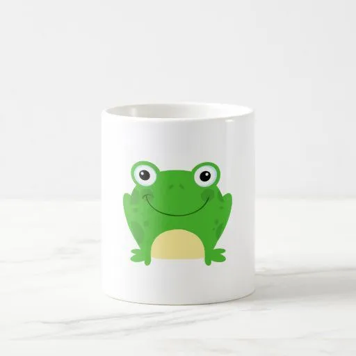 Animal lindo verde anfibio del dibujo animado de l tazas de café ...