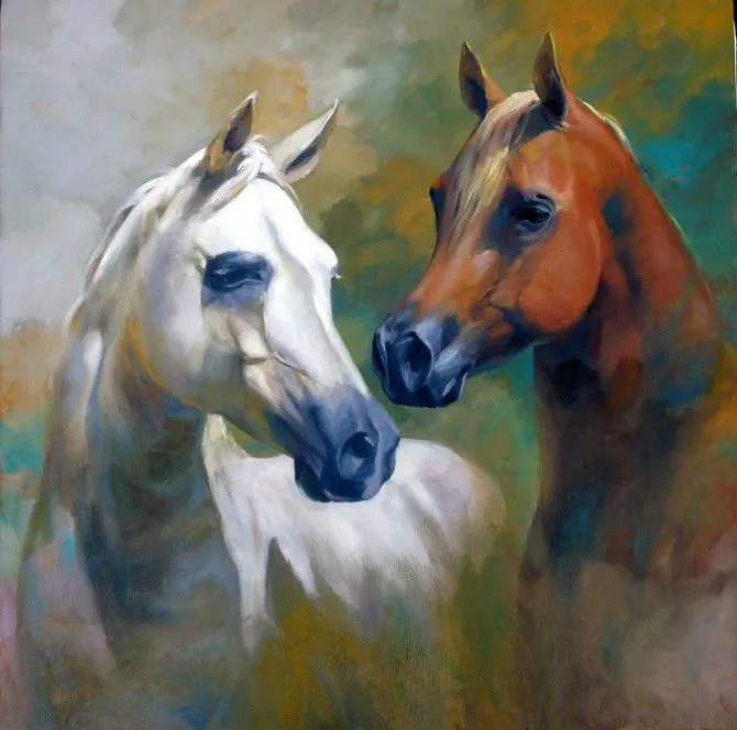 Animal pintado a mano pintura realista en la lona pintura al óleo ...