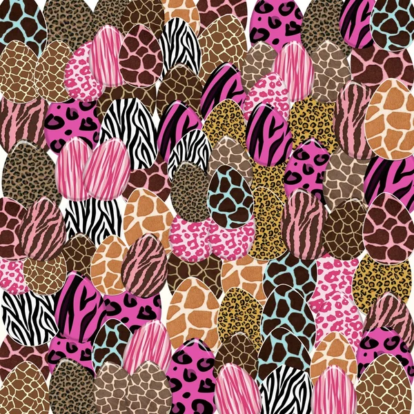 Animal print fondo collage de huevo de Pascua — Foto stock ... Animal print fondo collage de huevo de Pascua — Foto stock ...