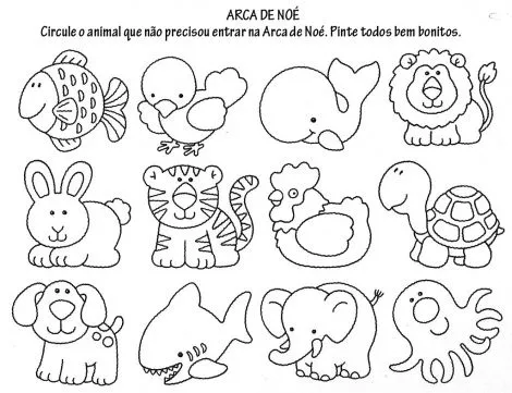 El Arca De Noe Para Colorear Dibujos Los Animales Del ...