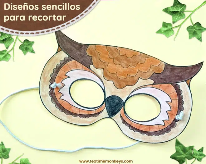 Animales del Bosque - Máscaras para Colorear - Tea Time Monkeys Animales del Bosque - Máscaras para Colorear - Tea Time Monkeys