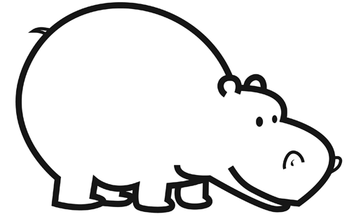 Animales para colorear: Hipopótamo
