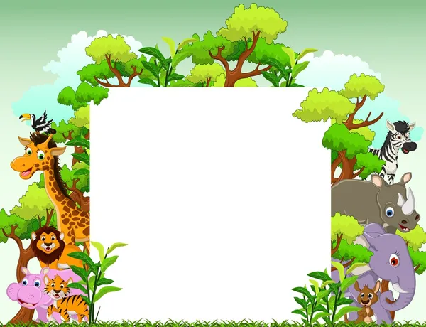 Animales de dibujos animados con fondo blanco de la señal y el ... Animales de dibujos animados con fondo blanco de la señal y el ...