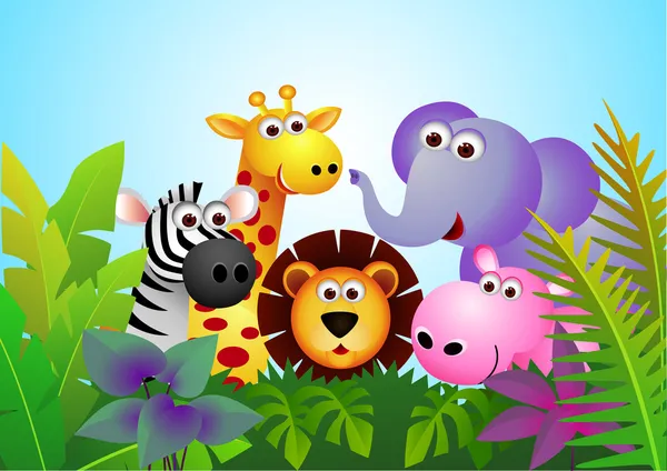 Animales de dibujos animados lindo — Vector stock © dagadu #3082609 Animales de dibujos animados lindo — Vector stock © dagadu #3082609