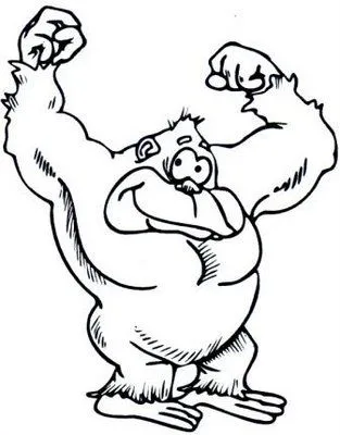 DIBUJOS PARA COLOREAR PINTAR IMAGENES: DIBUJOS DE GORILAS PARA ...
