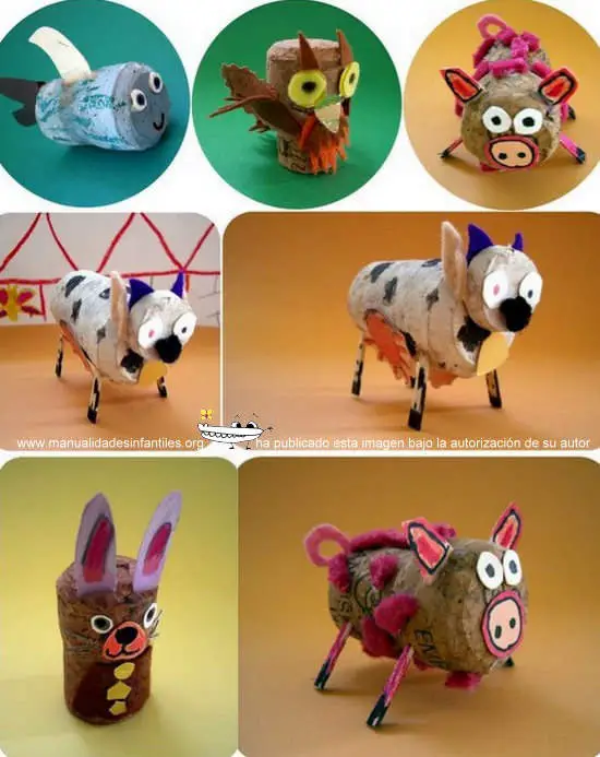 Animalitos con tapones de corcho | Manualidades Infantiles Animalitos con tapones de corcho | Manualidades Infantiles