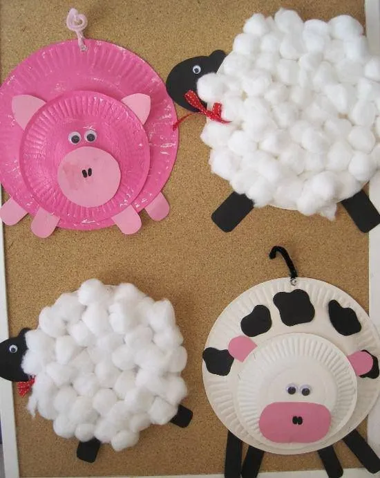 animales de la granja hechos con platos desechables! | Farm Unit ... animales de la granja hechos con platos desechables! | Farm Unit ...