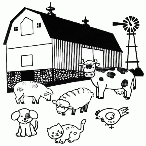 Dibujo de Animales de la granja para colorear. Dibujos infantiles ... Dibujo de Animales de la granja para colorear. Dibujos infantiles ...