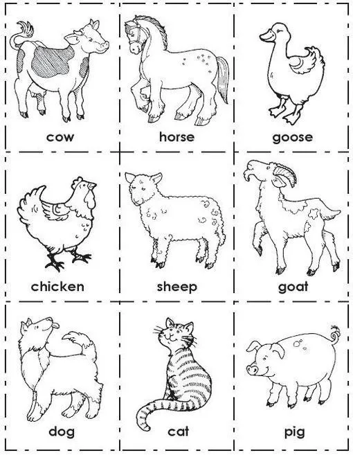 Animales granja con sus nombres en inglés. Para descargar ...