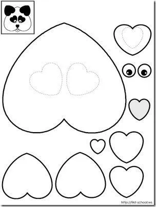 Animales hechos con corazones plantillas