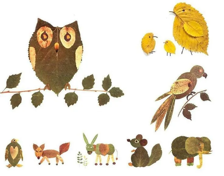 Animales con hojas de arboles | manualidades | Pinterest Animales con hojas de arboles | manualidades | Pinterest