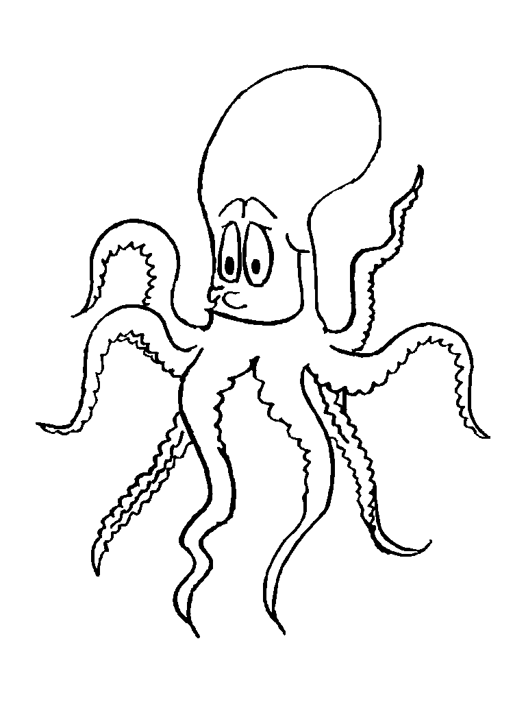 Pulpo Sonriendo para colorear ~ Dibujos para Colorear Infantil
