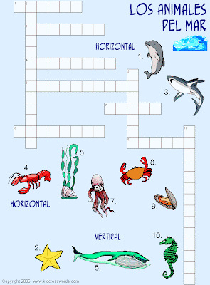 CRUCIGRAMAS PARA NIÑOS - LOS ANIMALES DEL MAR : INFANTIL Y PARA NIÑOS. CRUCIGRAMAS PARA NIÑOS - LOS ANIMALES DEL MAR : INFANTIL Y PARA NIÑOS.