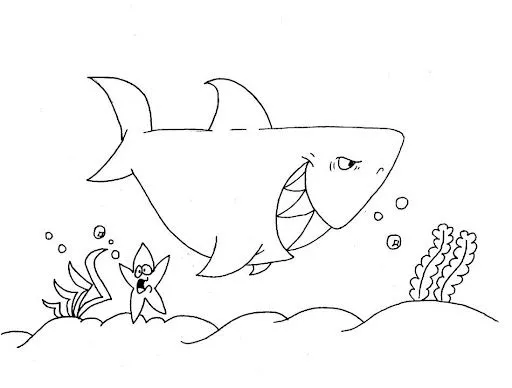 ANIMALES DEL MAR PARA PINTAR: TIBURONES
