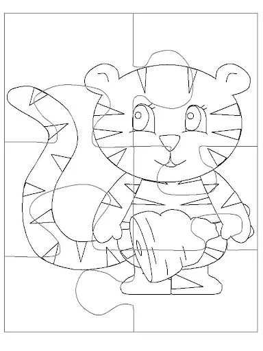 ANIMALES ROMPECABEZAS PARA PINTAR