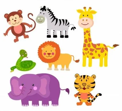 Animales De Safari-dibujos Animados Del Vector-vector Libre ...