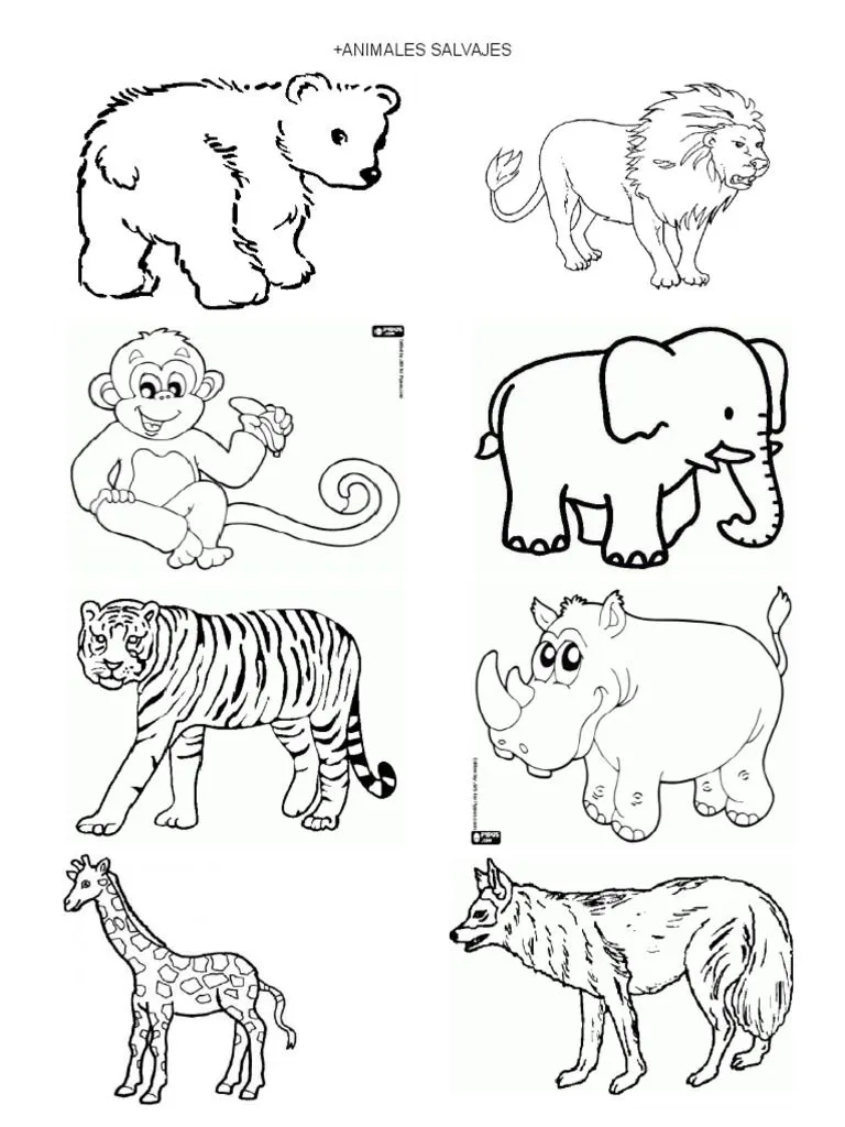 Animales Salvajes-Domesticos para Colorear | PDF Animales Salvajes-Domesticos para Colorear | PDF