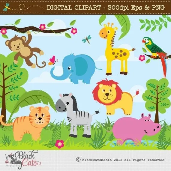 Animales de la selva bebés png - Imagui