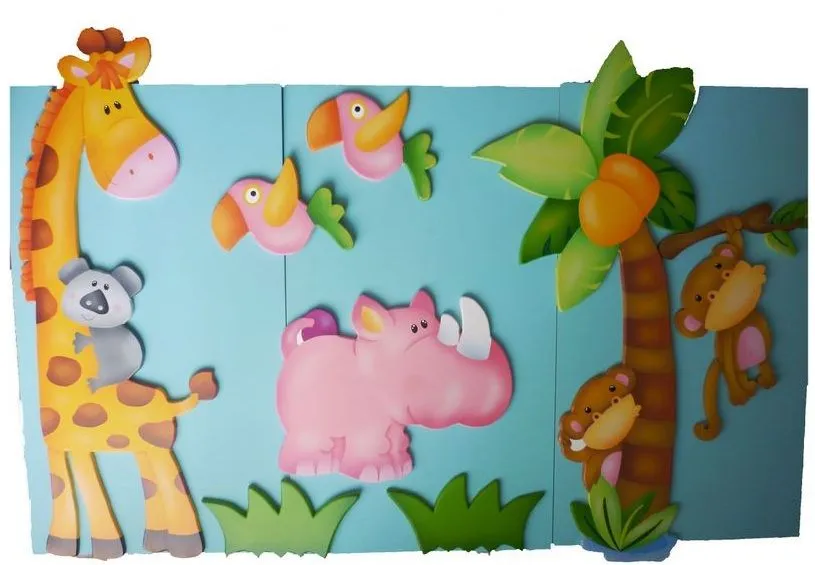 Cenefas de animales de la selva en foami - Imagui