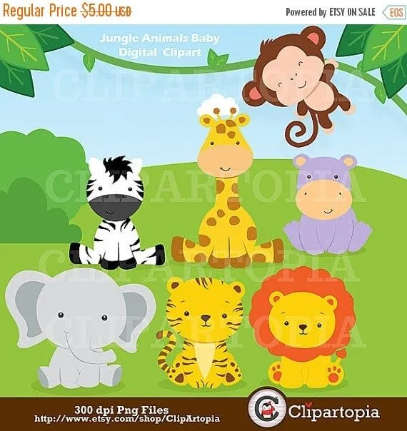 Animales de la Selva Bebes para uso personal y por ClipArtopia Animales de la Selva Bebes para uso personal y por ClipArtopia