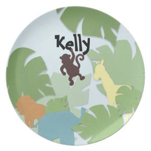 Animales de la selva platos para fiestas | Zazzle