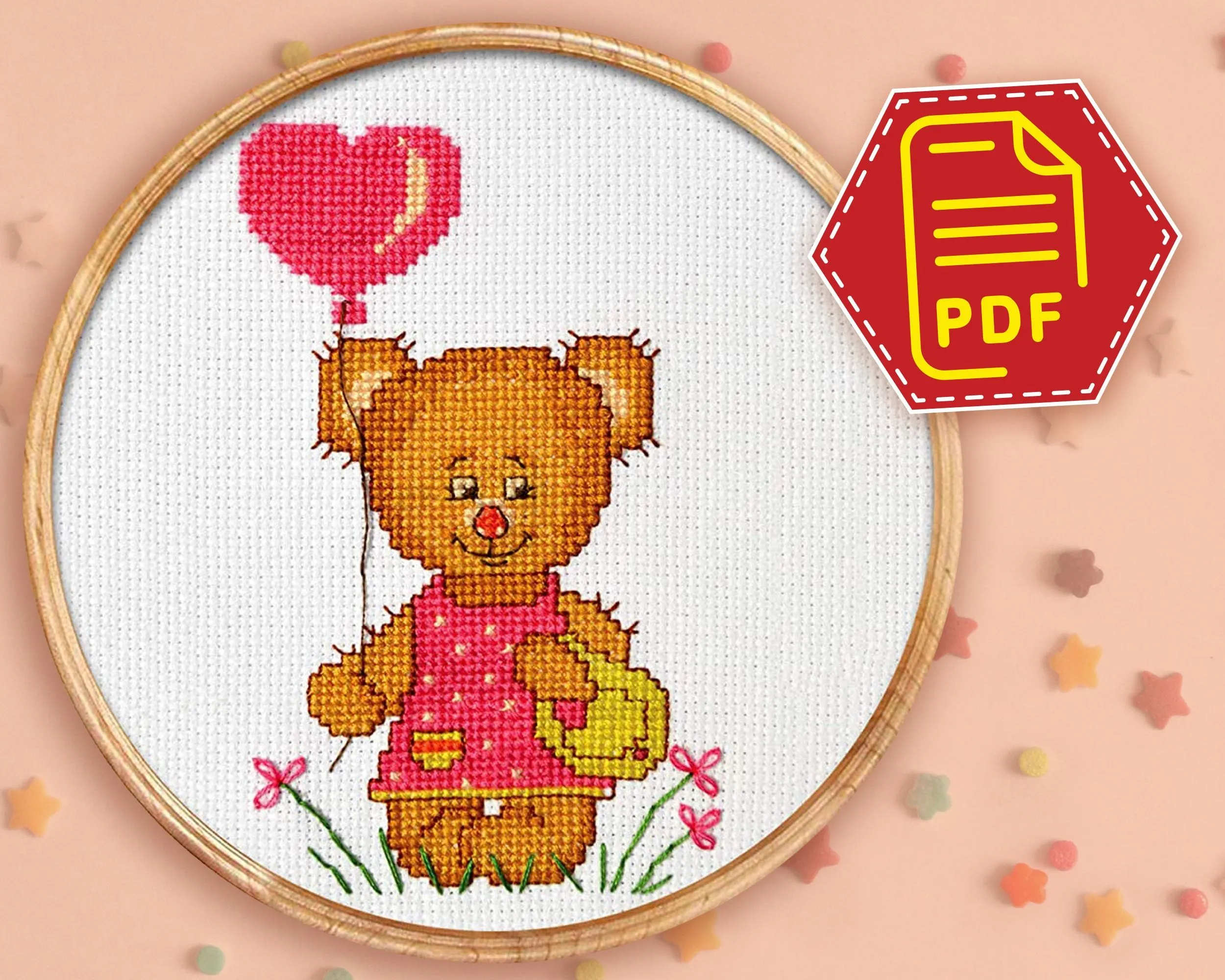 Animalitos patron punto de cruz oso para niñas Osito patron - Etsy México Animalitos patron punto de cruz oso para niñas Osito patron - Etsy México