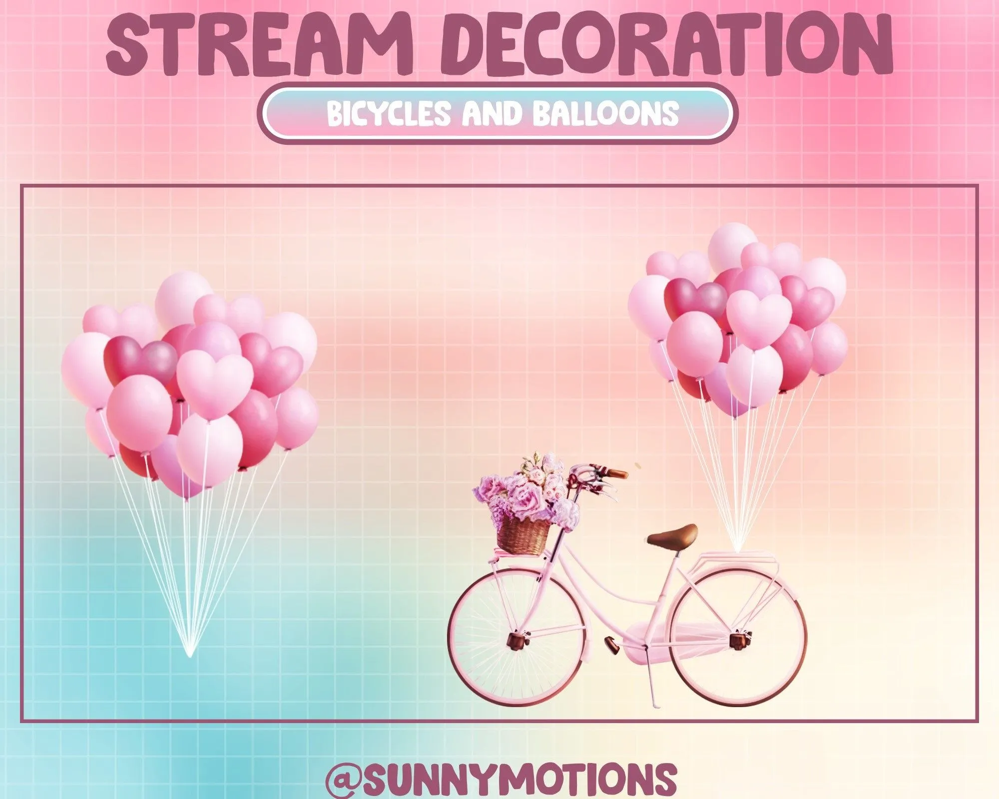Animated Stream Decoración Bicicletas rosas y globos de - Etsy México Animated Stream Decoración Bicicletas rosas y globos de - Etsy México