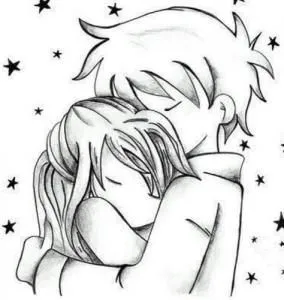 anime abrazo de amor