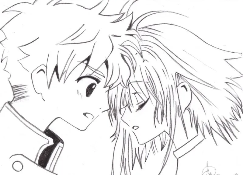 Dibujos para dibujar de anime besandose - Imagui