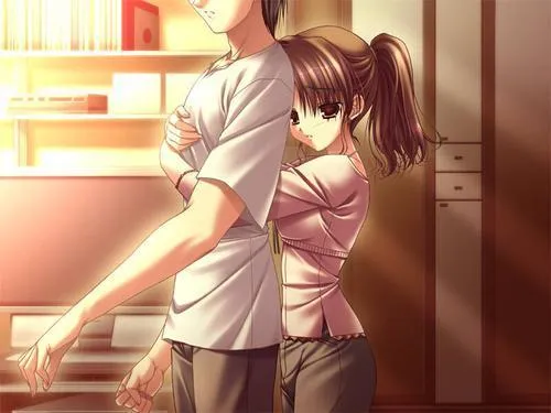 Anime enamorados abrazados - Imagui