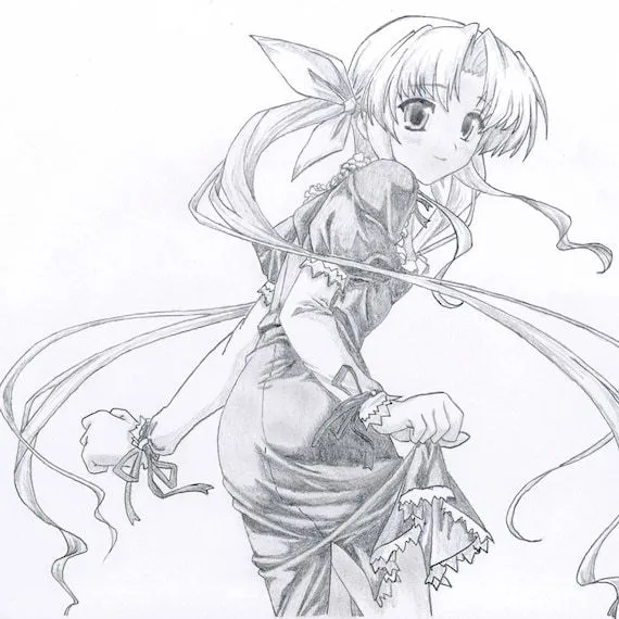 Anime. Manga Ilustración dibujo a lápiz de Kawaii por InDarkCorners Anime. Manga Ilustración dibujo a lápiz de Kawaii por InDarkCorners