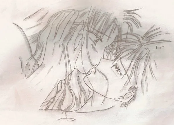 Dibujos a lapiz de parejas anime - Imagui