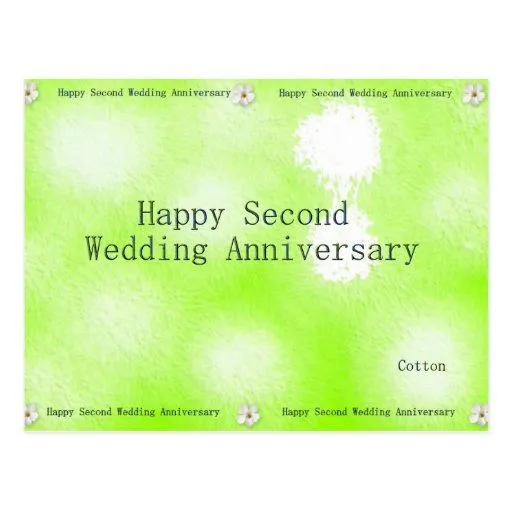Segundo aniversario de boda feliz tarjeta postal | Zazzle