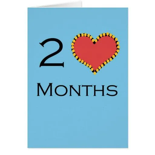 Aniversario de 2 meses tarjeta de felicitación | Zazzle