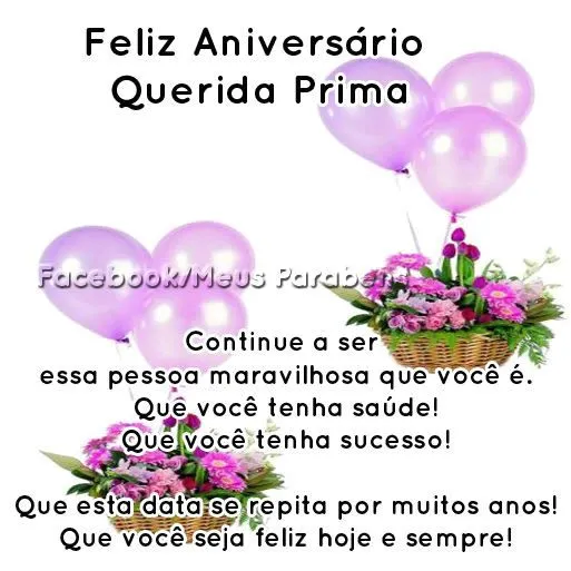 Aniversário de Prima - Imagens, Mensagens e Frases para Facebook Aniversário de Prima - Imagens, Mensagens e Frases para Facebook
