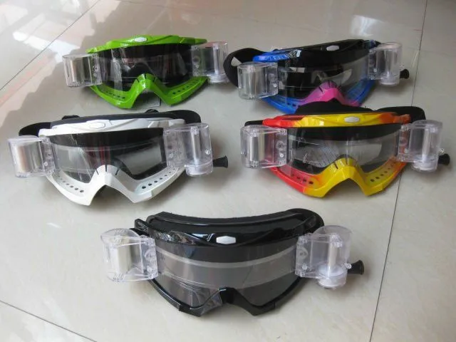 Anteojos de la motocicleta w / Roll Off sistema de Motocross Dirt ...