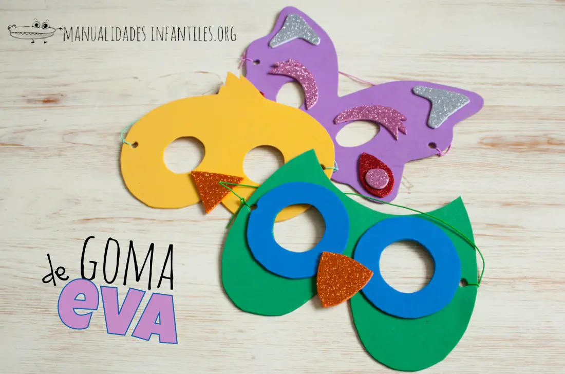 Antifaces de animales en goma eva - Manualidades Infantiles Antifaces de animales en goma eva - Manualidades Infantiles