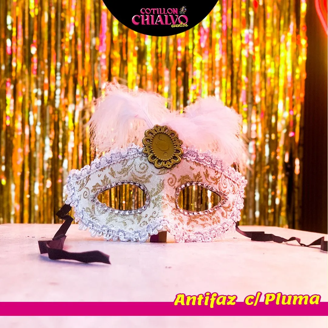 Antifaz c/ Pluma – COTILLON CHIALVO