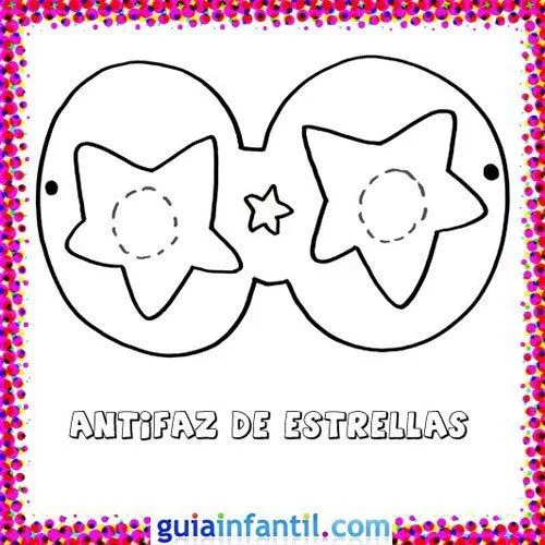 Antifaz de estrellas. Dibujos de Carnaval para niños - Dibujos de ...