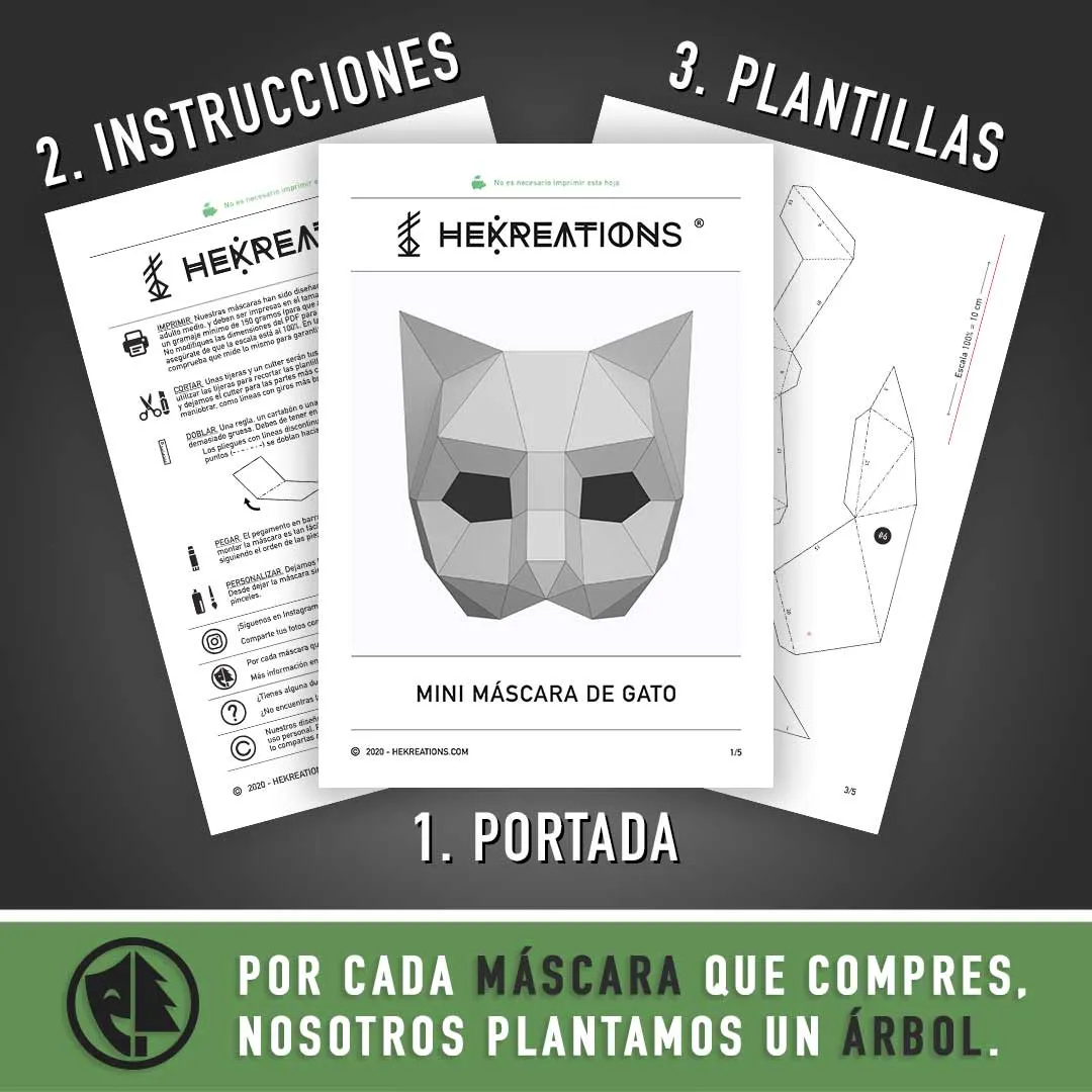 Antifaz de Gato para Imprimir con Papel | Plantillas PDF