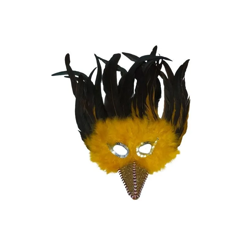 antifaz-pajaro con-plumas